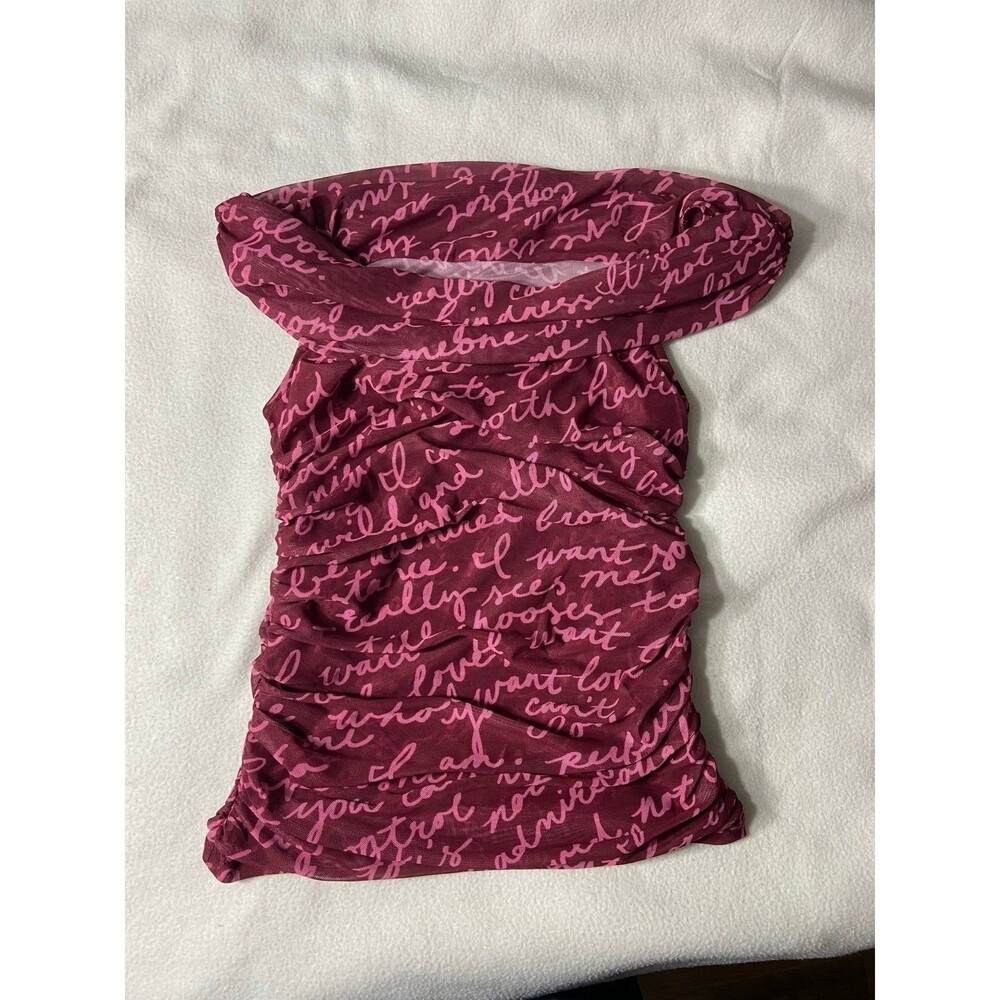 NWT Anthropologie XS Maeve Pink Ruched Mesh Tube Top